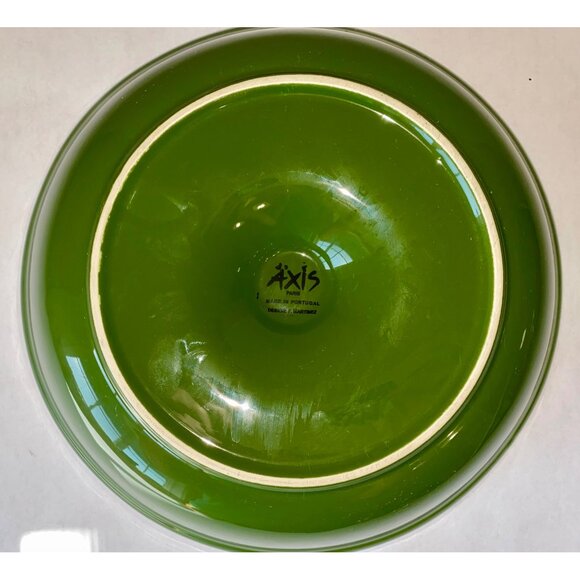 Green Ceramic Axis Portugal Decorative Bowl With Mini House Centerpiece - Picture 5 of 6